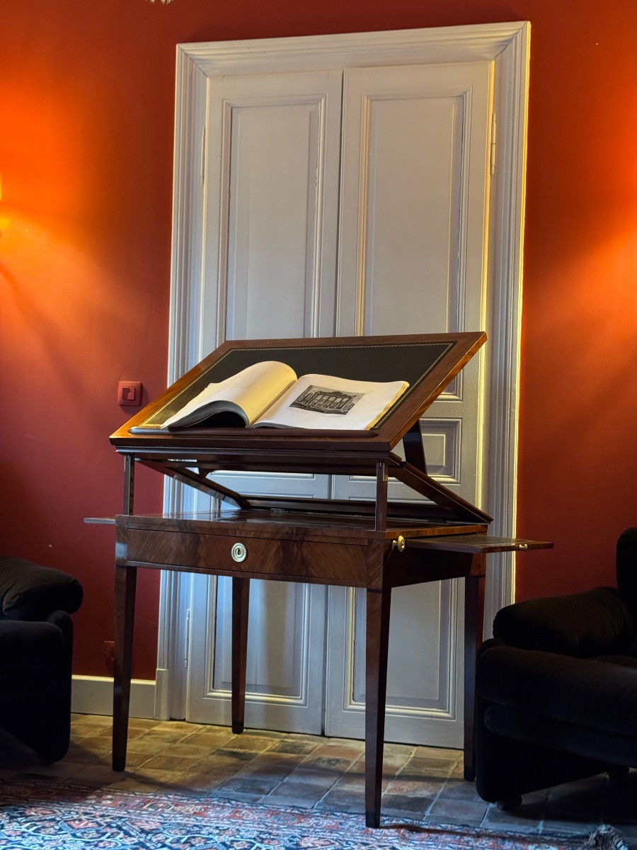 Tronchin Table, Mahogany And Mahogany Veneer, Stamped Chapuis, Circa 1800-photo-5