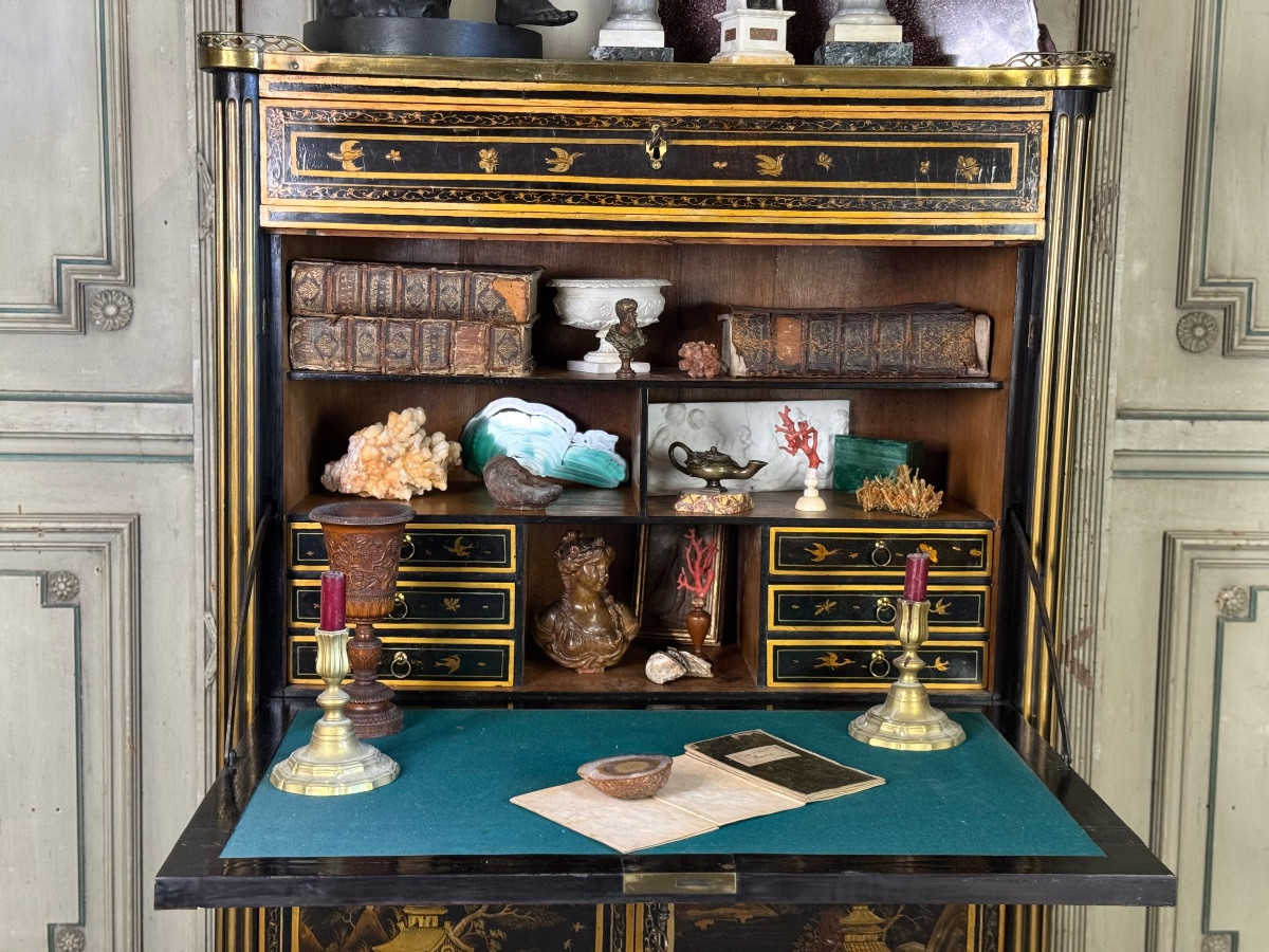 Louis XVI Lacquered Secretary, Late 18th Century-photo-3