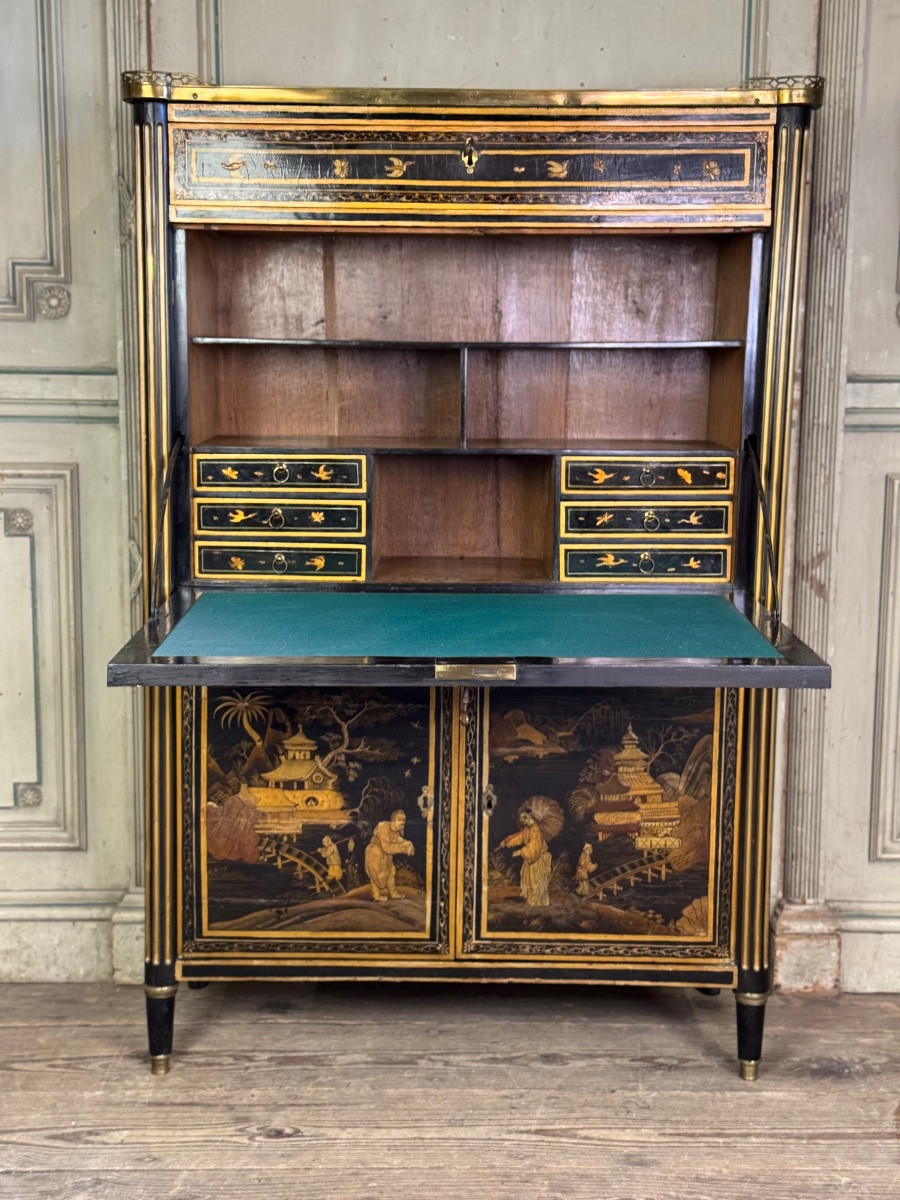 Louis XVI Lacquered Secretary, Late 18th Century-photo-4