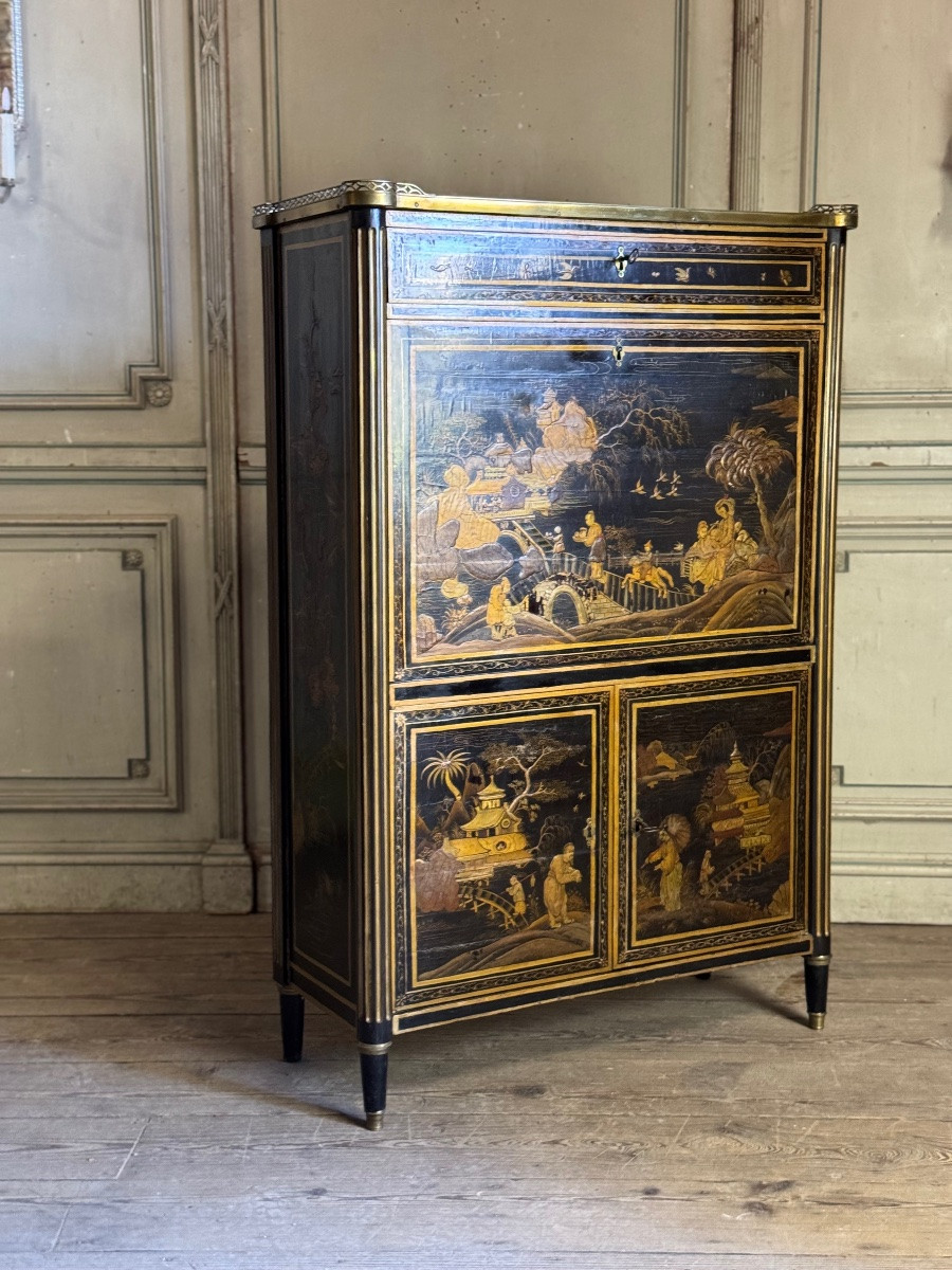 Louis XVI Lacquered Secretary, Late 18th Century-photo-2