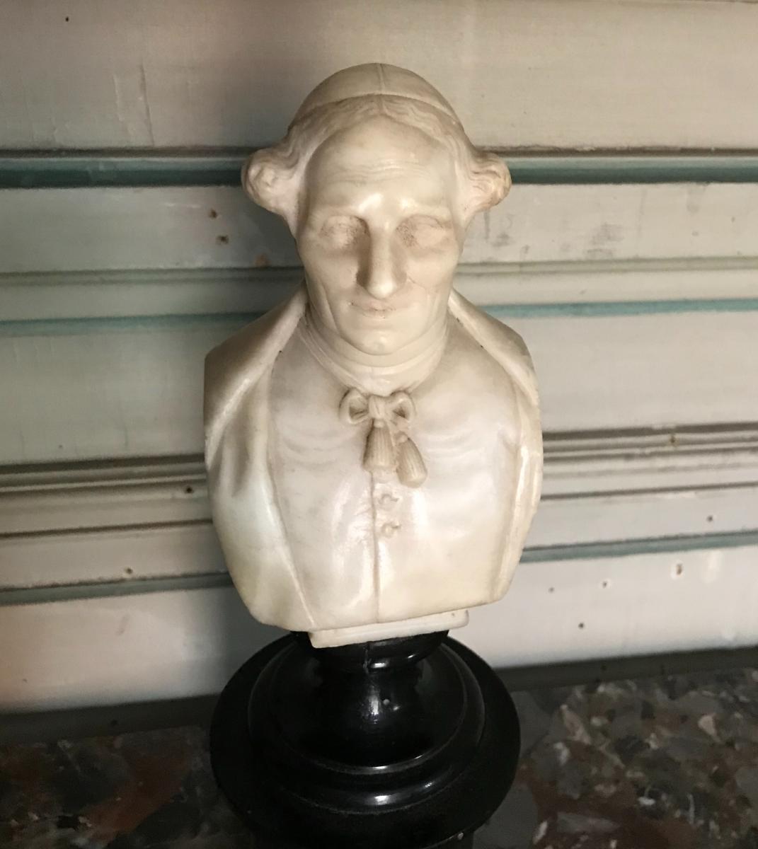 Bust Of An Italian Prelate In Alabaster-photo-1