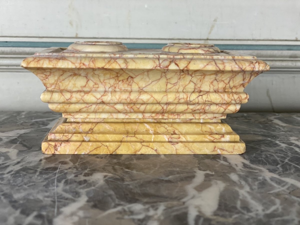 Sainte Baume Yellow Marble Inkwell-photo-1