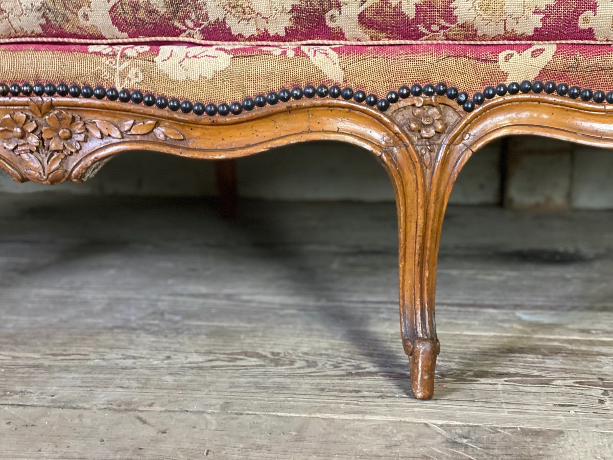 Louis XV Bench In Carved And Molded Wood ,basket Backrest, XVIIIth Century-photo-4