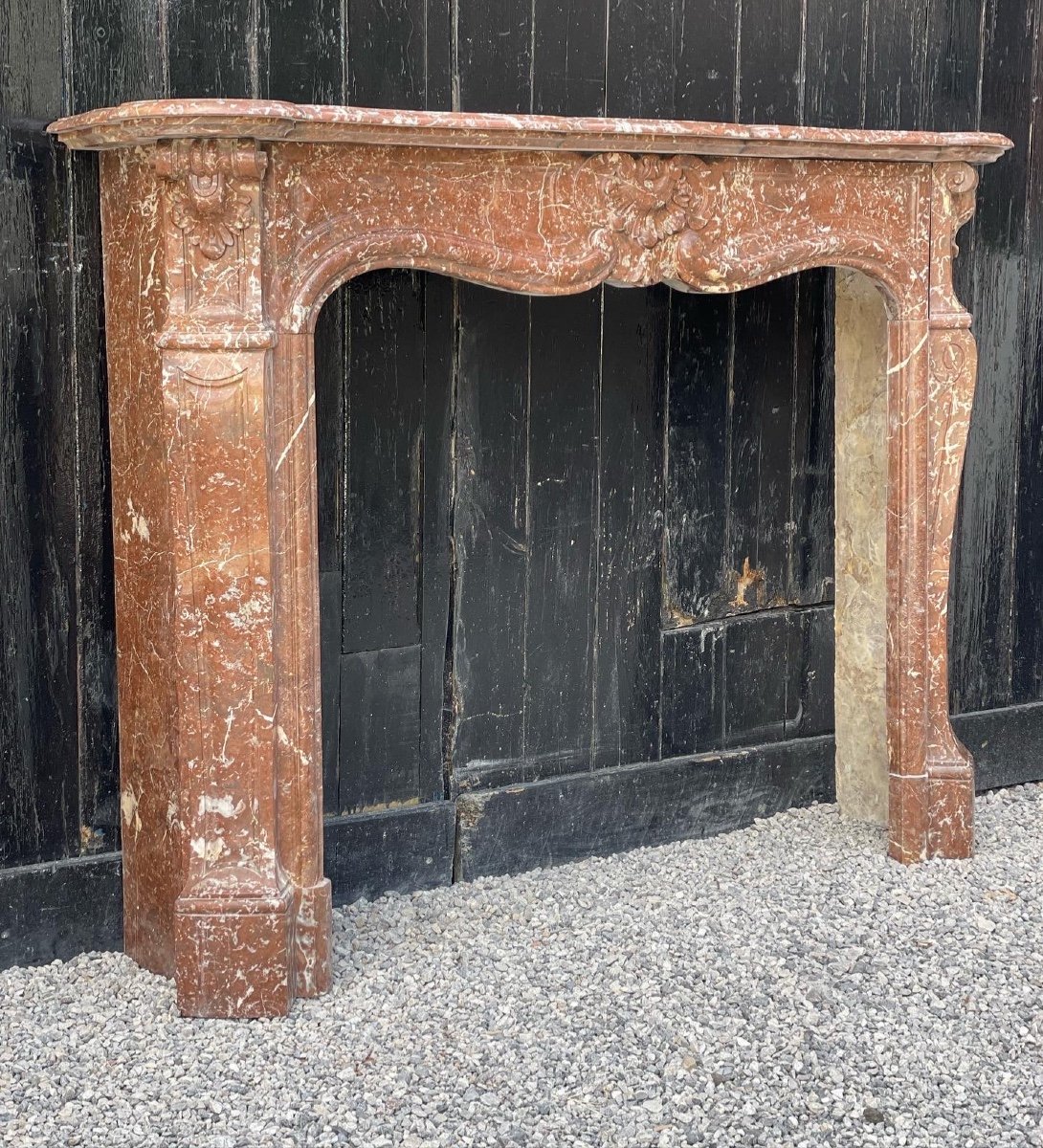 Louis XV Style Fireplace In Rance Marble Circa 1880-photo-3