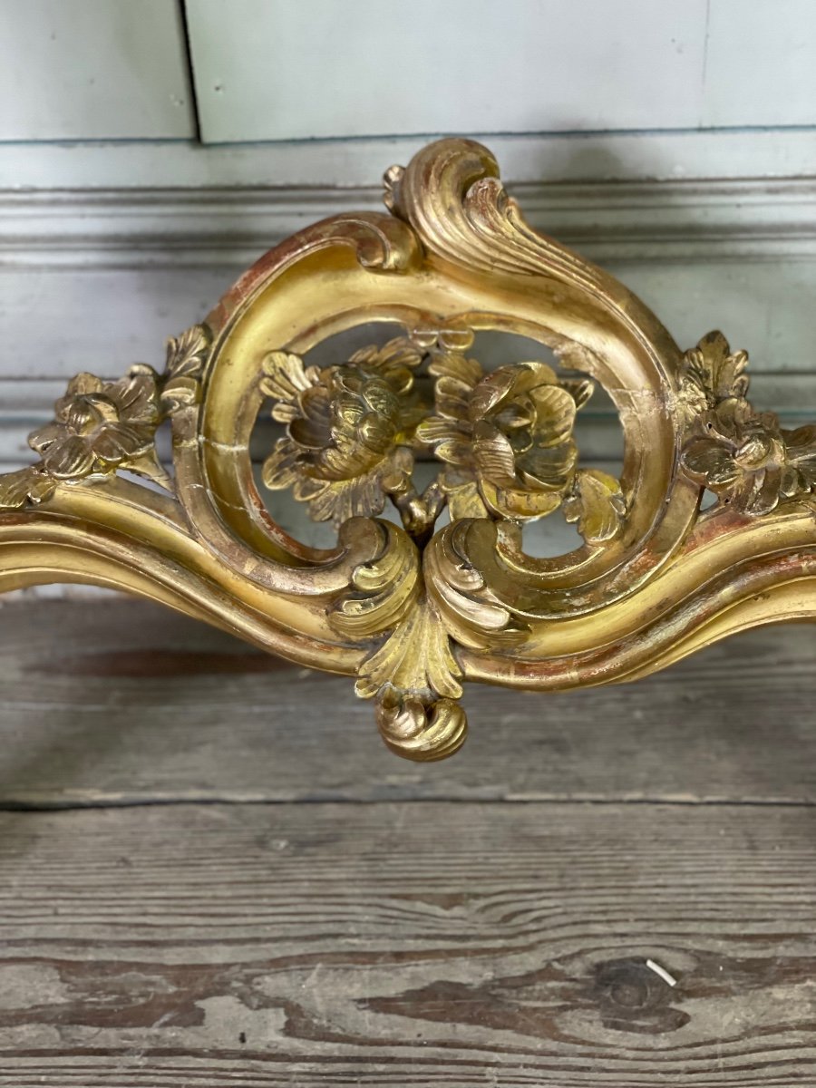 Louis XV Style Console In Golden Wood XIXth Century-photo-2