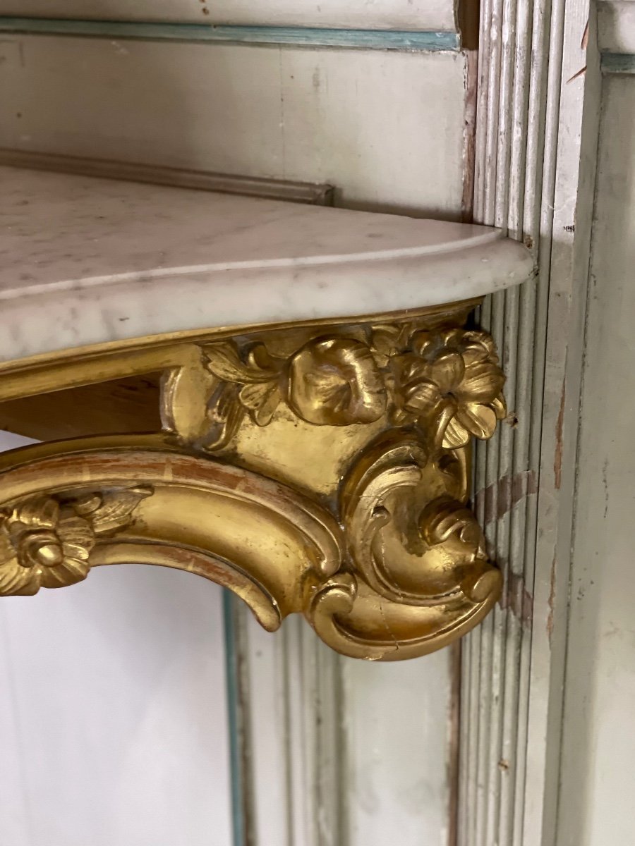 Louis XV Style Console In Golden Wood XIXth Century-photo-3