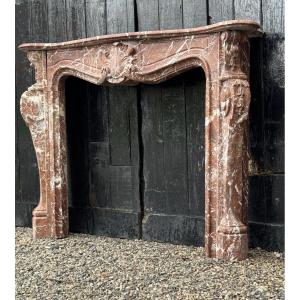 Louis XV Style Fireplace In Rance Marble, Circa 1920