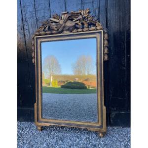 Louis XVI Mirror In Carved And Gilded Wood 18th Century