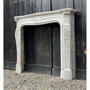 Louis XV Style Fireplace In White Carrara Marble Circa 1880