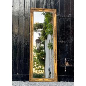 Miroir Empire En Bois Stuqué Et Doré, Début XIXème Siècle 