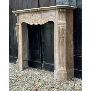 Napoleon III Fireplace In Beige Lumel Marble Circa 1900