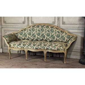 Banquette En Bois Peint Et Doré, Venise XVIIIème Siècle