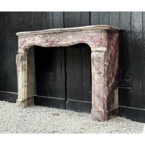 Regency Fireplace In Violet Breccia Marble, 18th Century