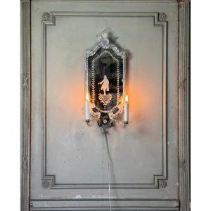 Paire De Miroirs Appliques De Venise En Verre De Murano Vers 1900