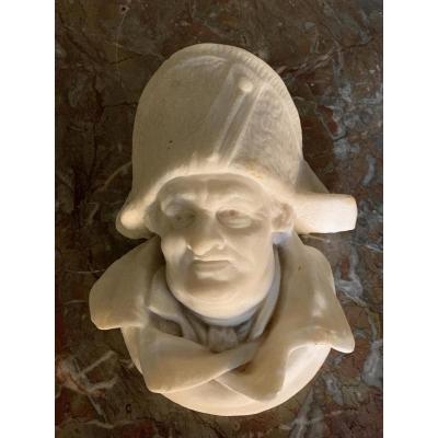 Marble Sculpture, Head Of Man In Hat