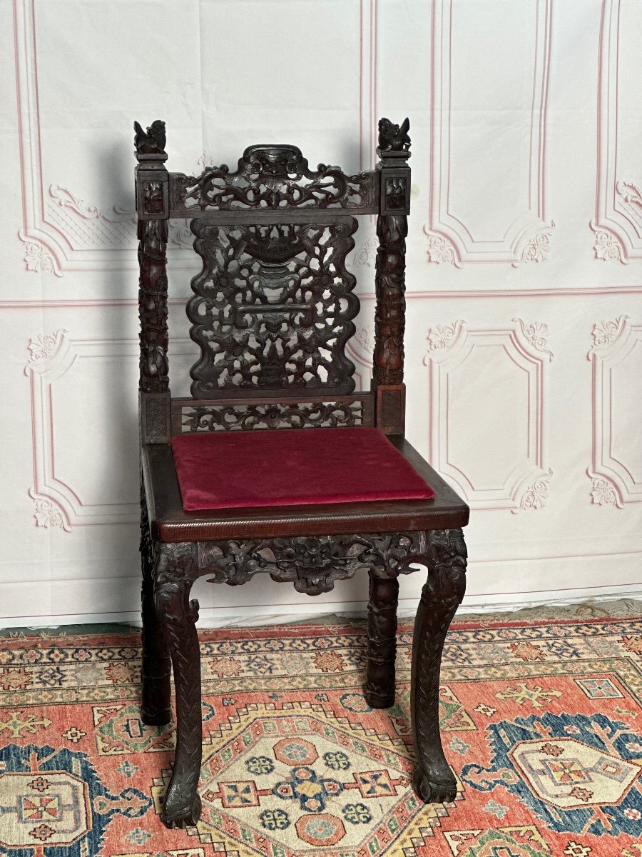 Chinese Armchair With Decors Of European Influence 19 Centuries-photo-1