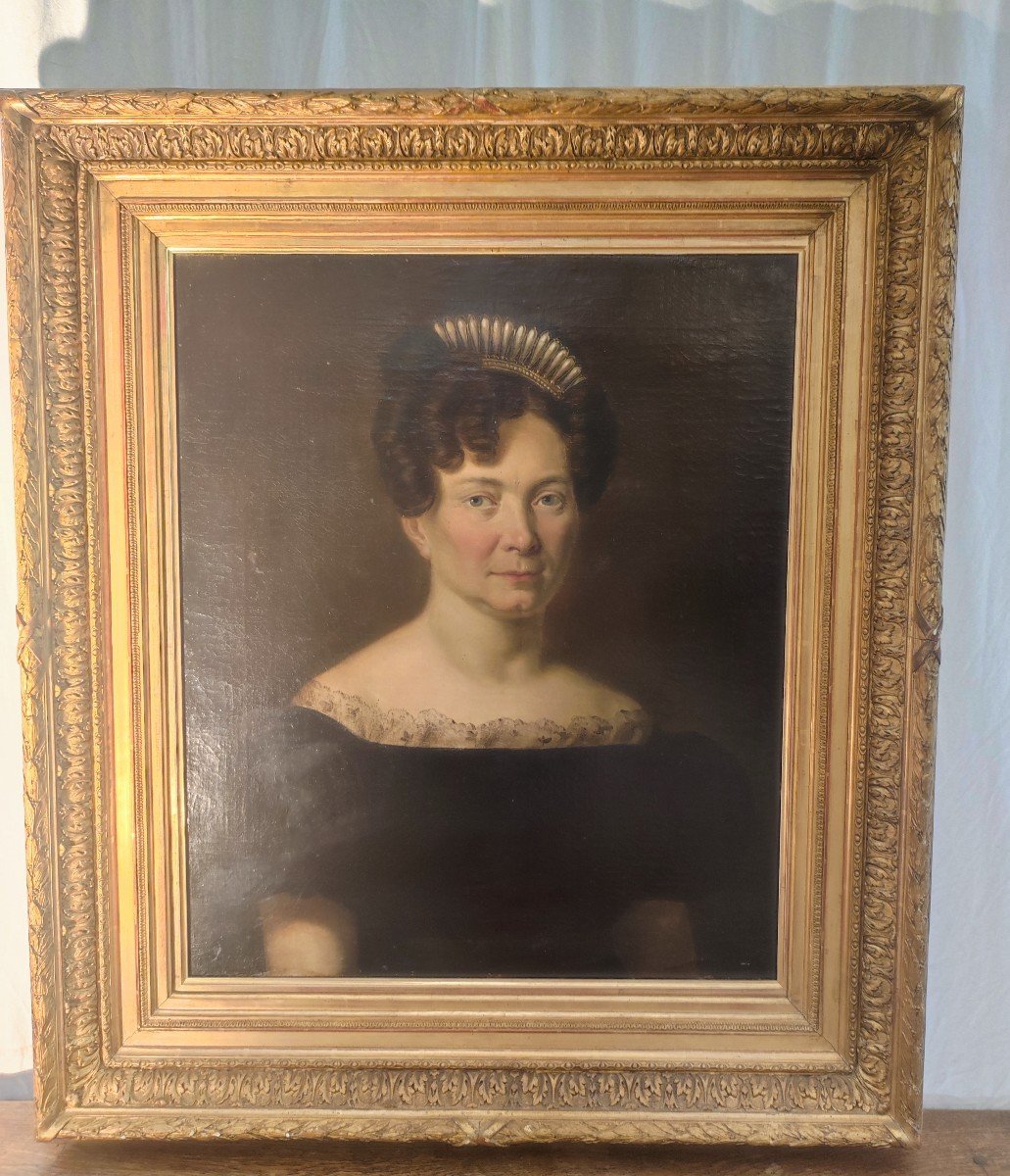 Portrait D’une Dame De Qualité 19é  siècle 