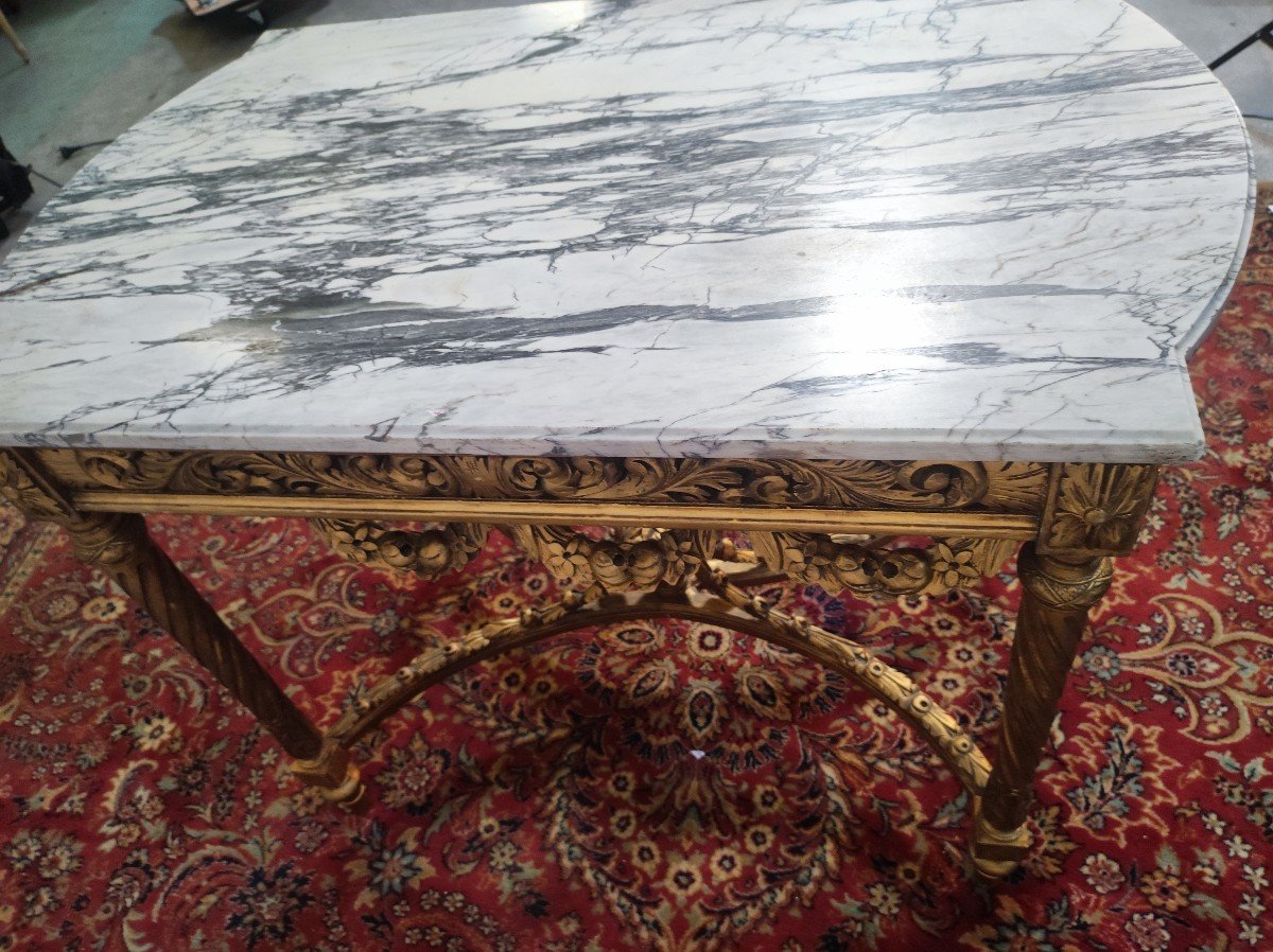 Middle Table In Carved And Dore Wood Louis XVI Style-photo-3