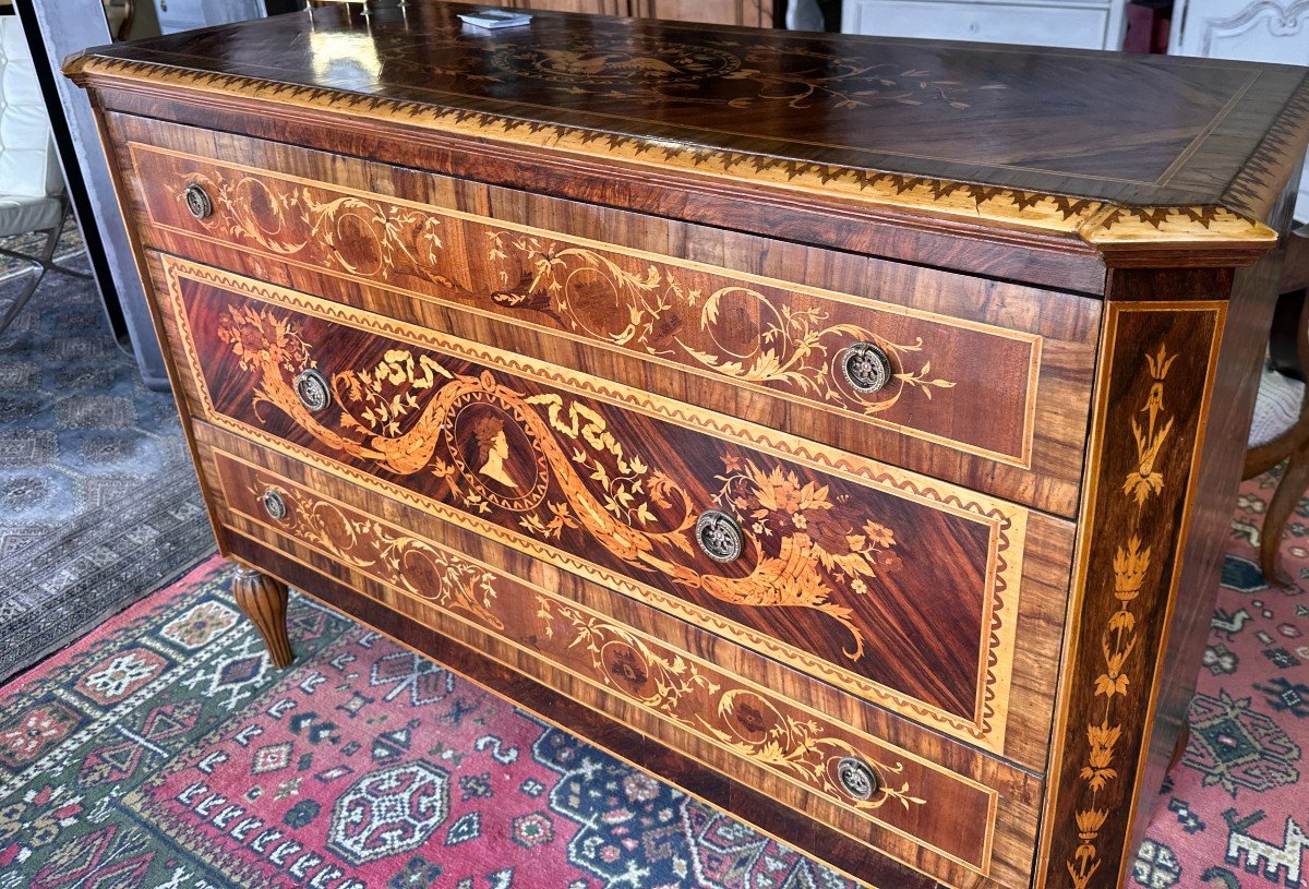 Italian Dresser In Marquetry  D Après  G. Maggiolini-photo-2