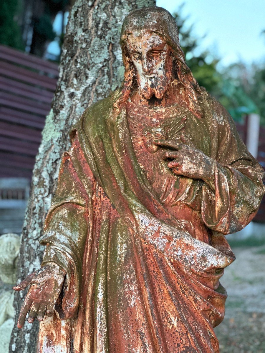 Large Christ Sculpture 19 Centuries-photo-6