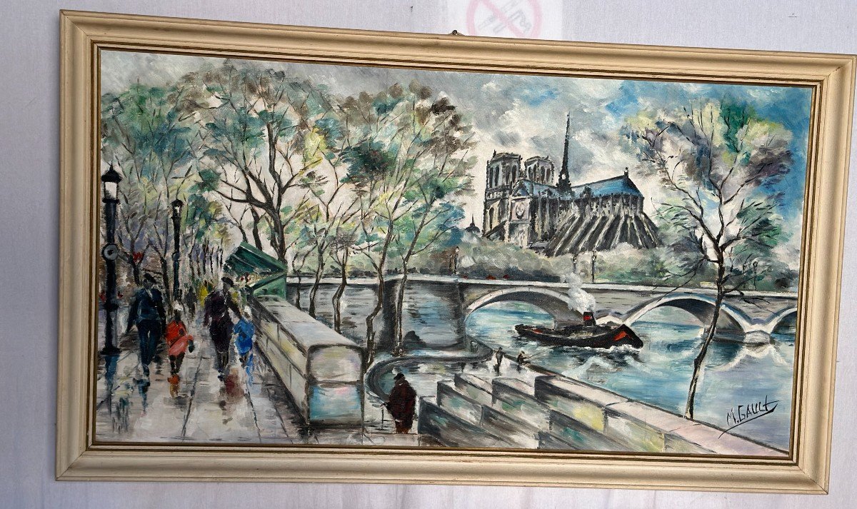 Tableau Notre Dame   Paris "Michel Gault 1964"-photo-2