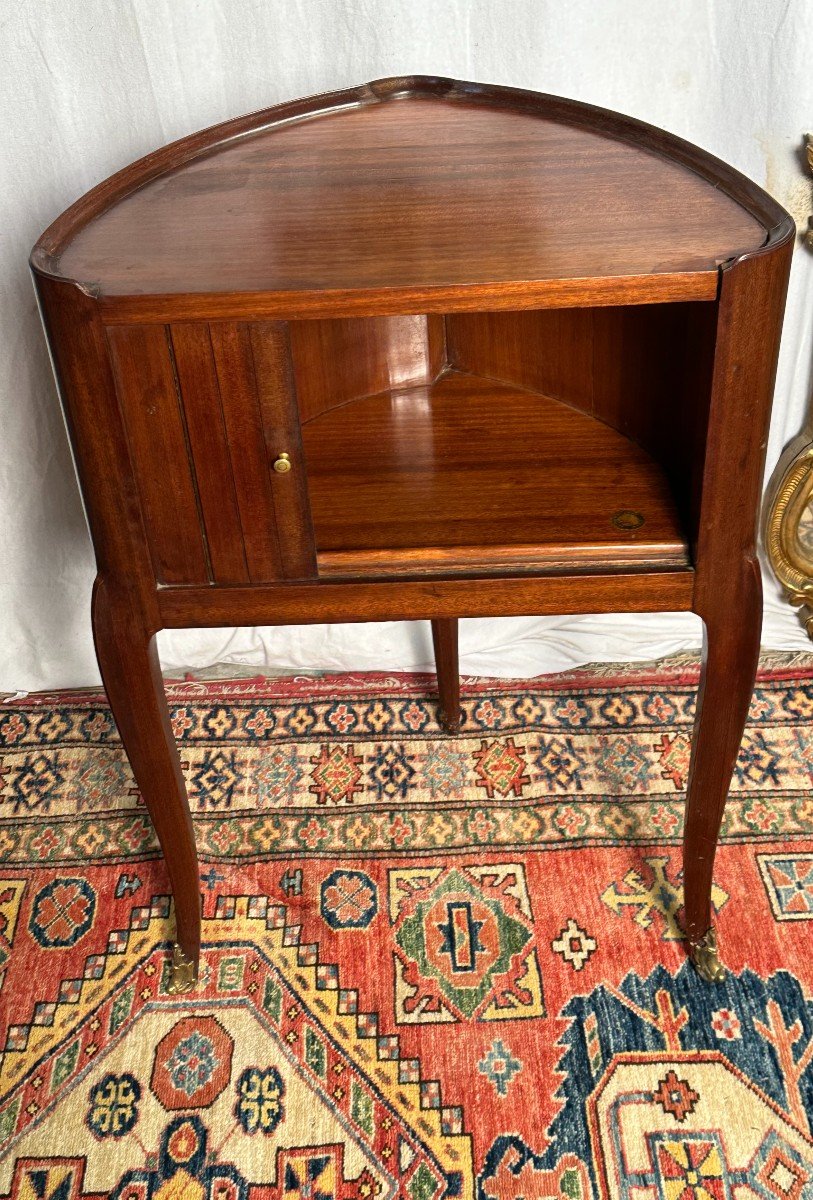 Bedside Table With Curtain 18th Mahogany XV Period-photo-3