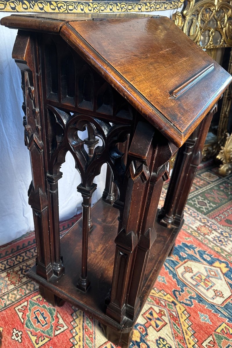 l'Ambone Neo-gothic Lectern 19 Century -photo-3