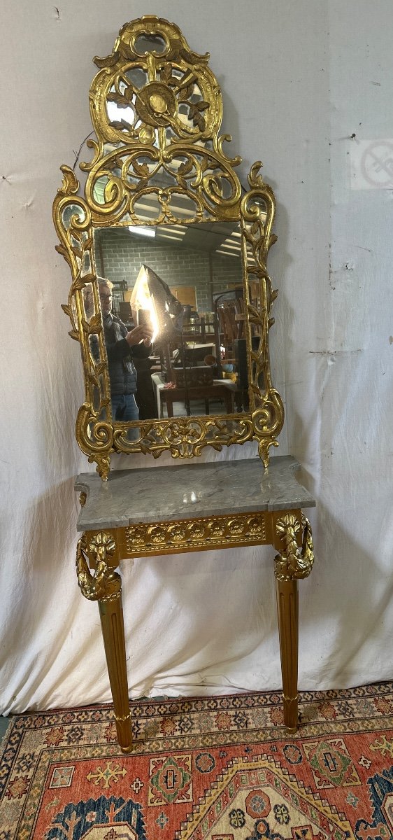 Console In Golden Wood, Louis XVI Period-photo-4