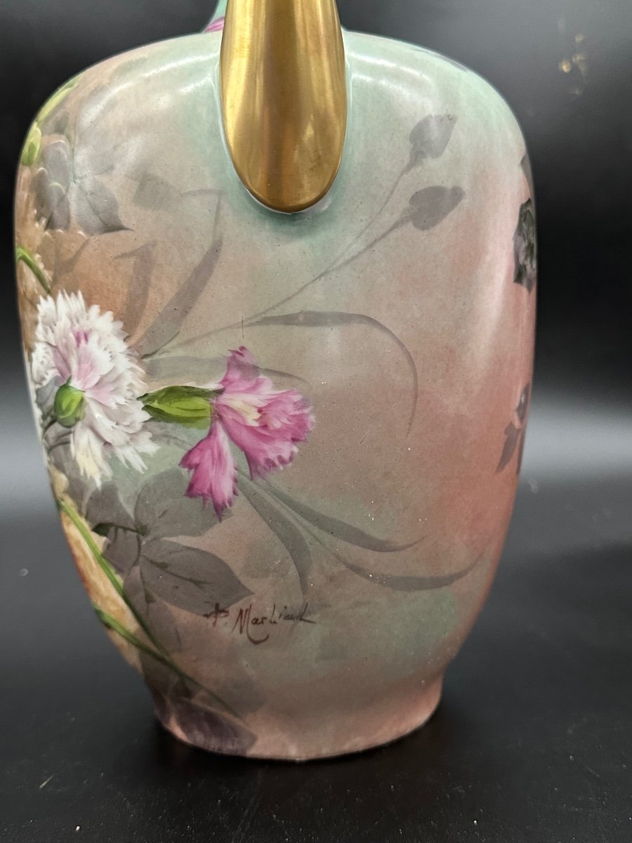 Jean Pouyat Limoges Porcelain Vase-photo-3