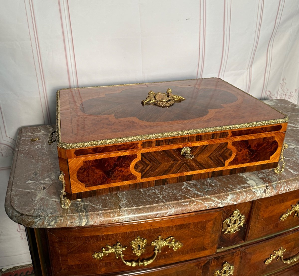 Large Writing Box Inlaid On All Sides-photo-2