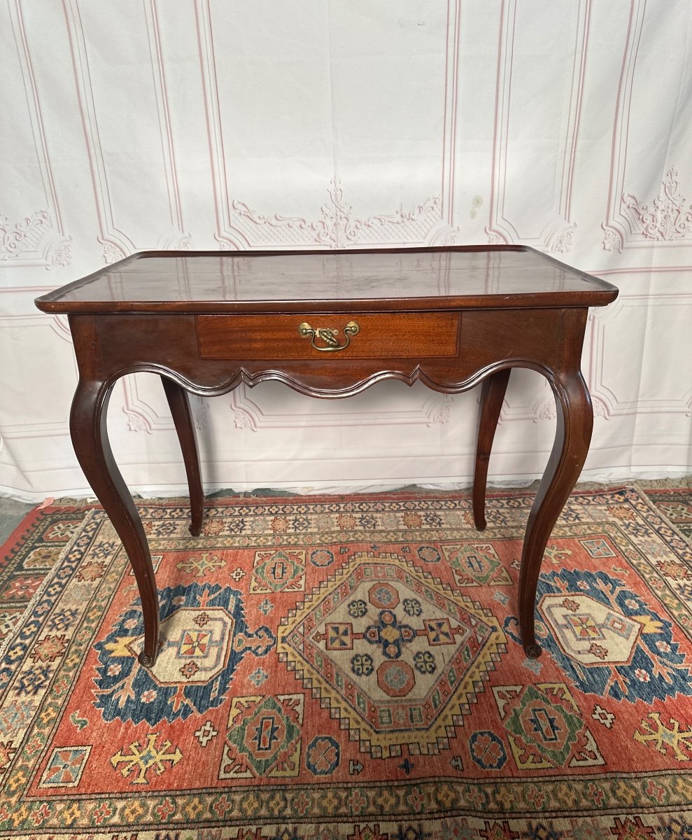 Cabaret Table In Solid Mahogany, Louis XV Period-photo-3