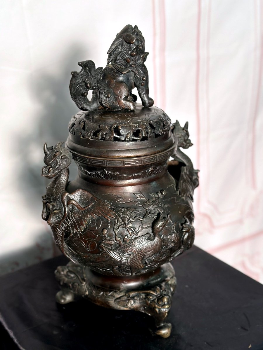 Perfume Burner In Bronze 19th Century  -photo-2