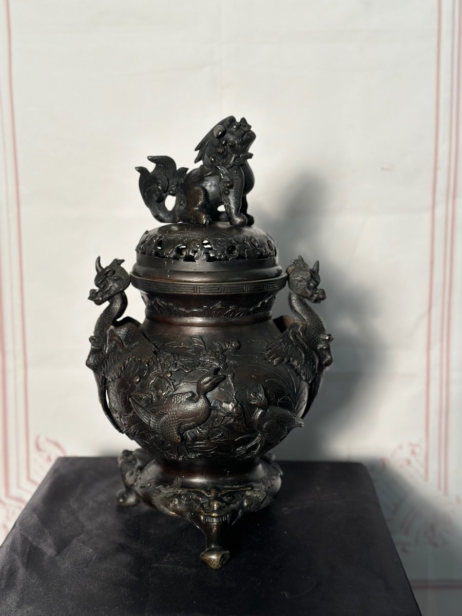 Perfume Burner In Bronze 19th Century  -photo-4