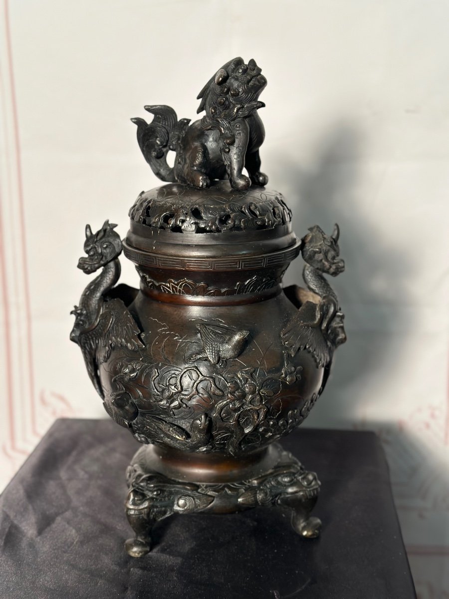 Perfume Burner In Bronze 19th Century  -photo-4