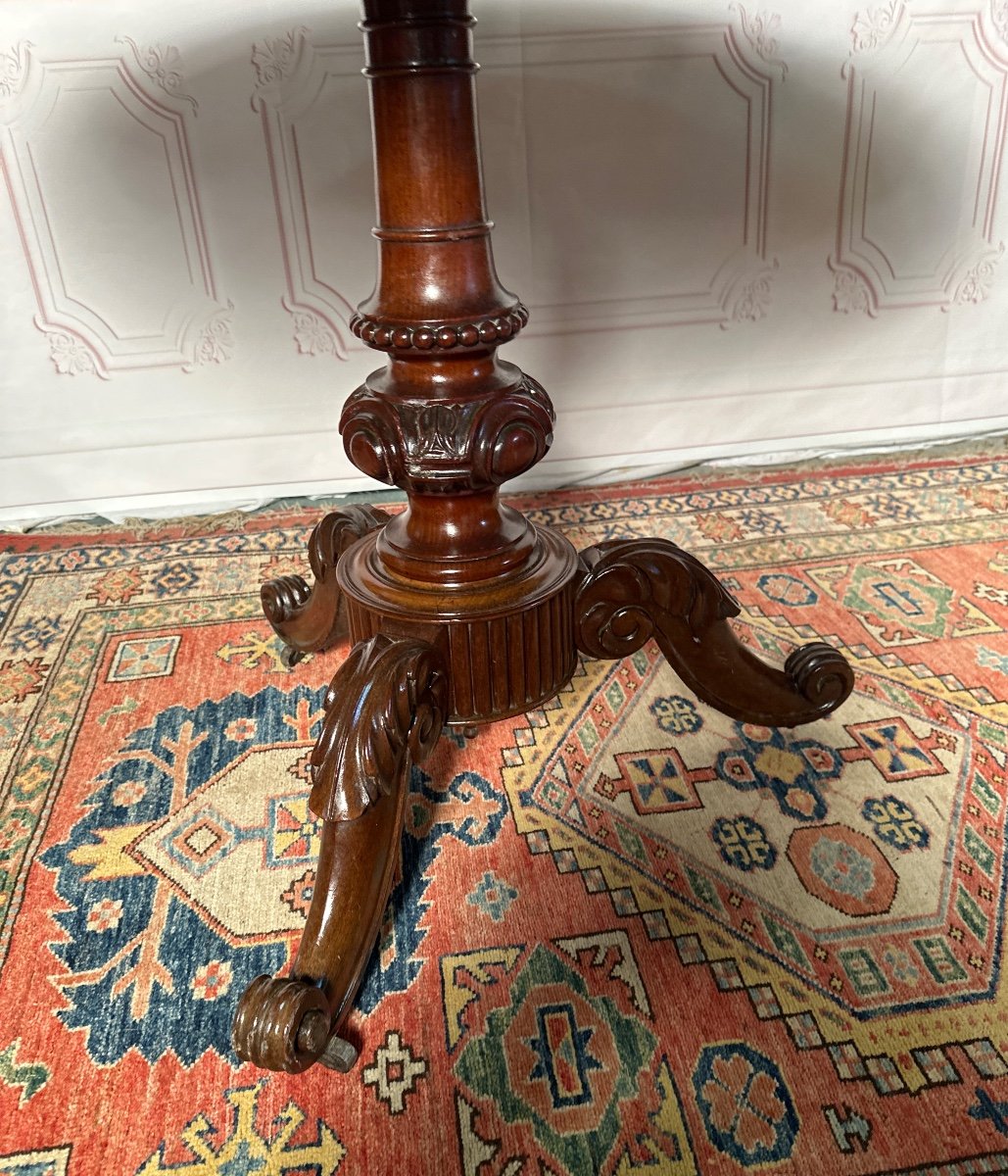 Pedestal Table In Solid Mahogany 19th Century -photo-1