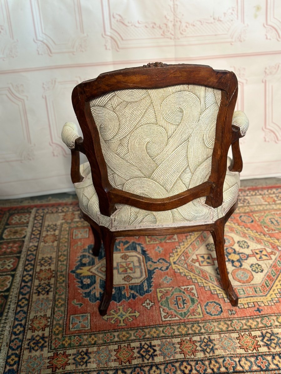 18th Century Queen's Armchair And Footrest-photo-4