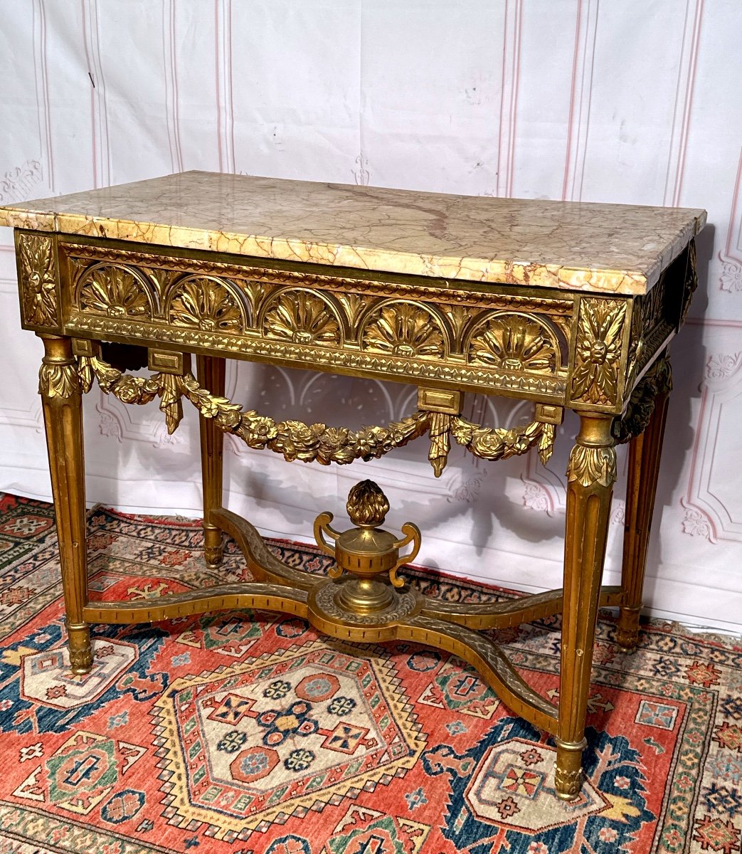 Table a  gibier  Console En Bois Doré    Louis XVI  milieu du XVIII siècles-photo-4