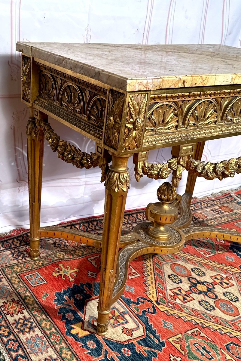 Table a  gibier  Console En Bois Doré    Louis XVI  milieu du XVIII siècles-photo-1