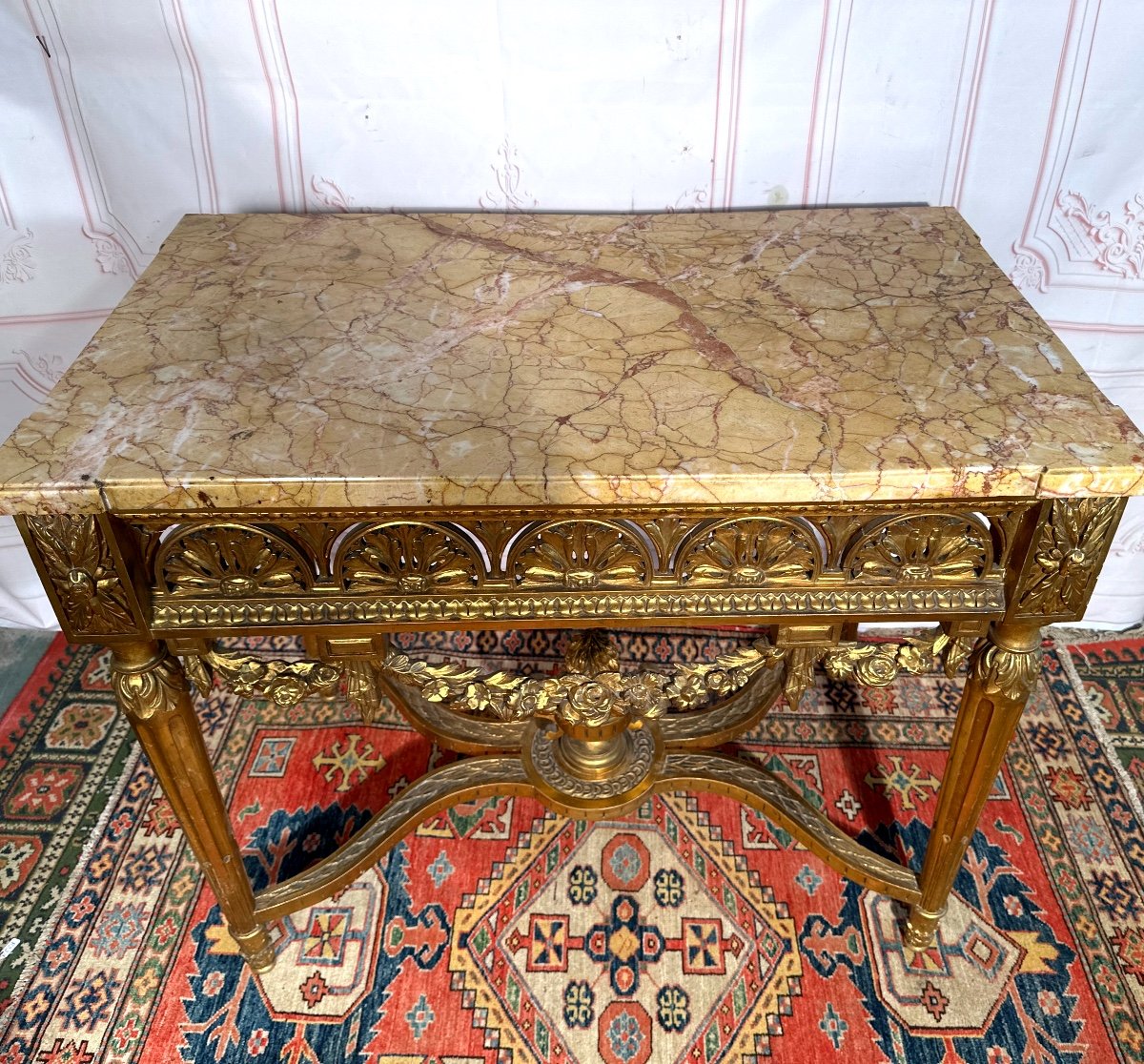 Table a  gibier  Console En Bois Doré    Louis XVI  milieu du XVIII siècles-photo-3