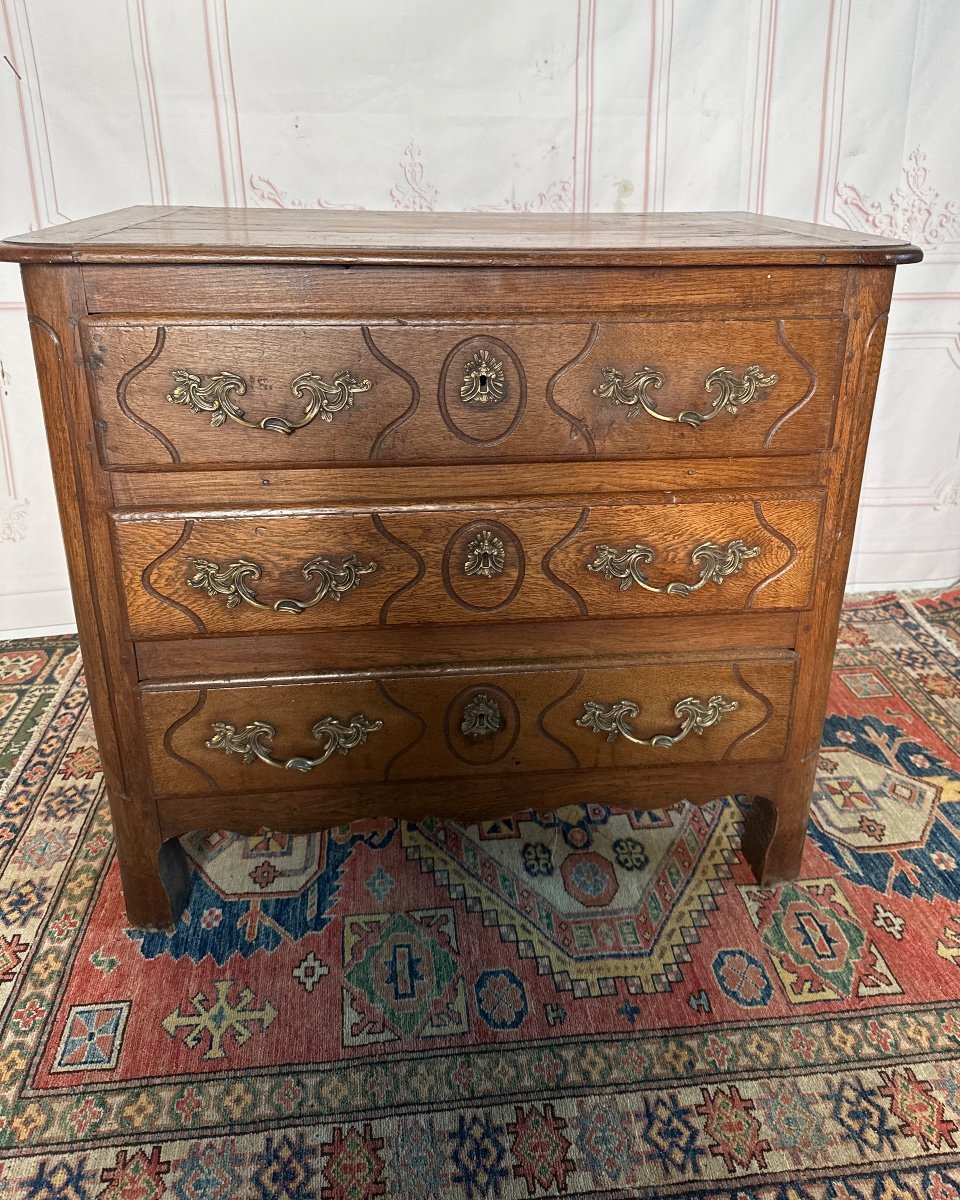 Petite Commode Dite " Parisienne " En Noyer 18 Eme Siècles-photo-4