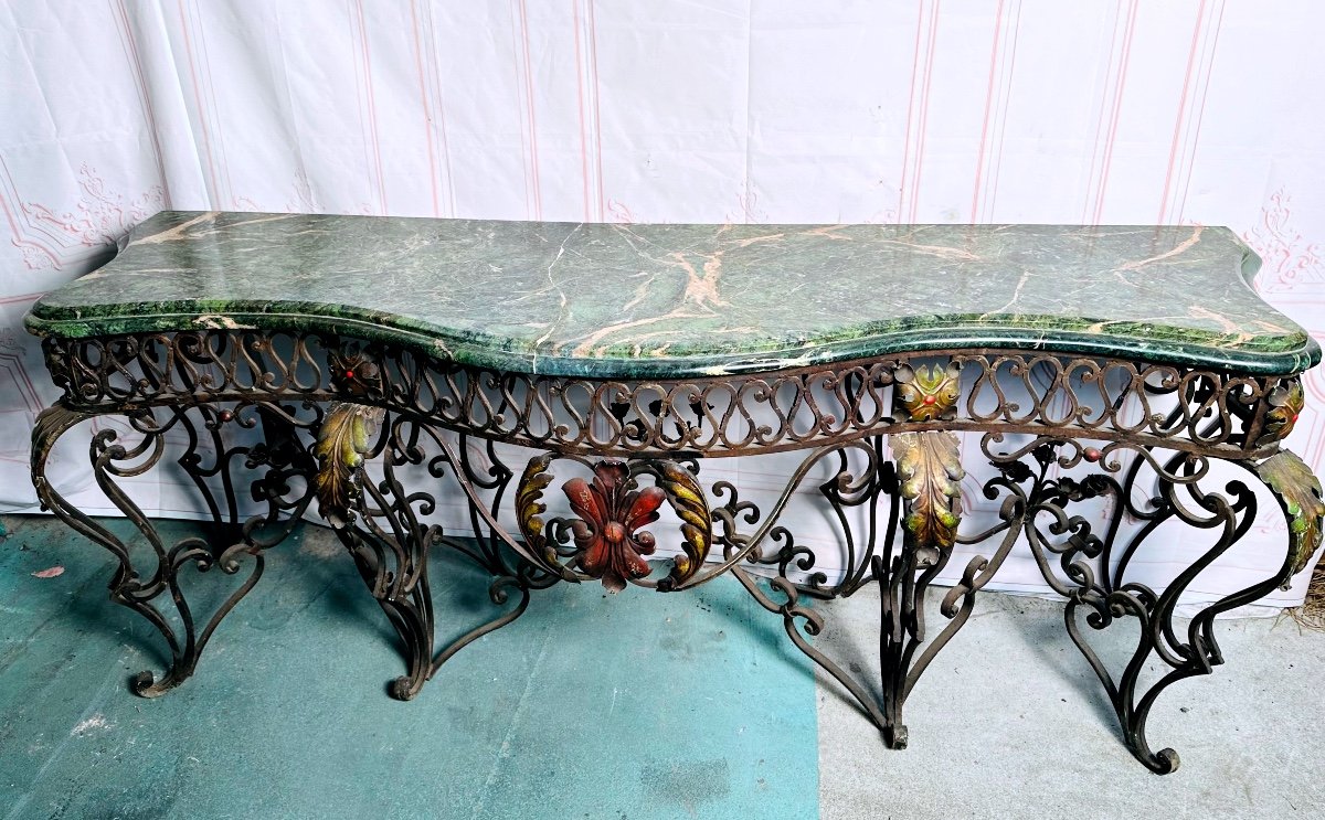 Large Wrought Iron Console -photo-2