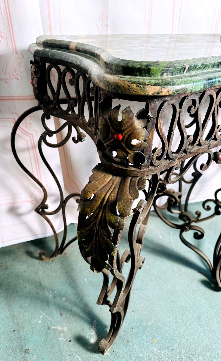 Large Wrought Iron Console -photo-3