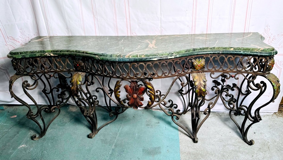 Large Wrought Iron Console -photo-3