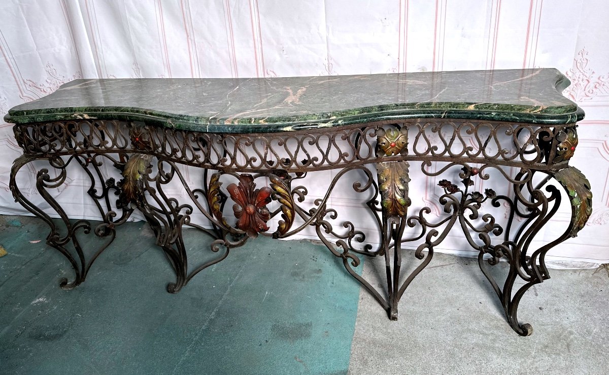 Large Wrought Iron Console 