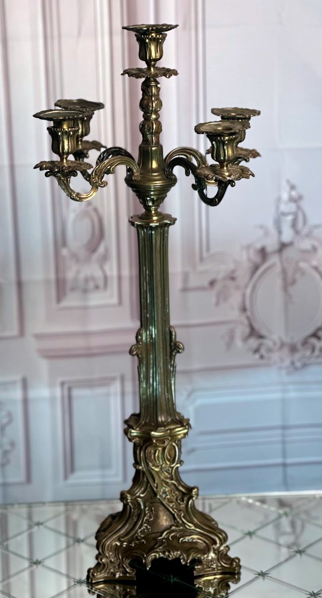 Large Pair Of 19th Century Candelabras-photo-3