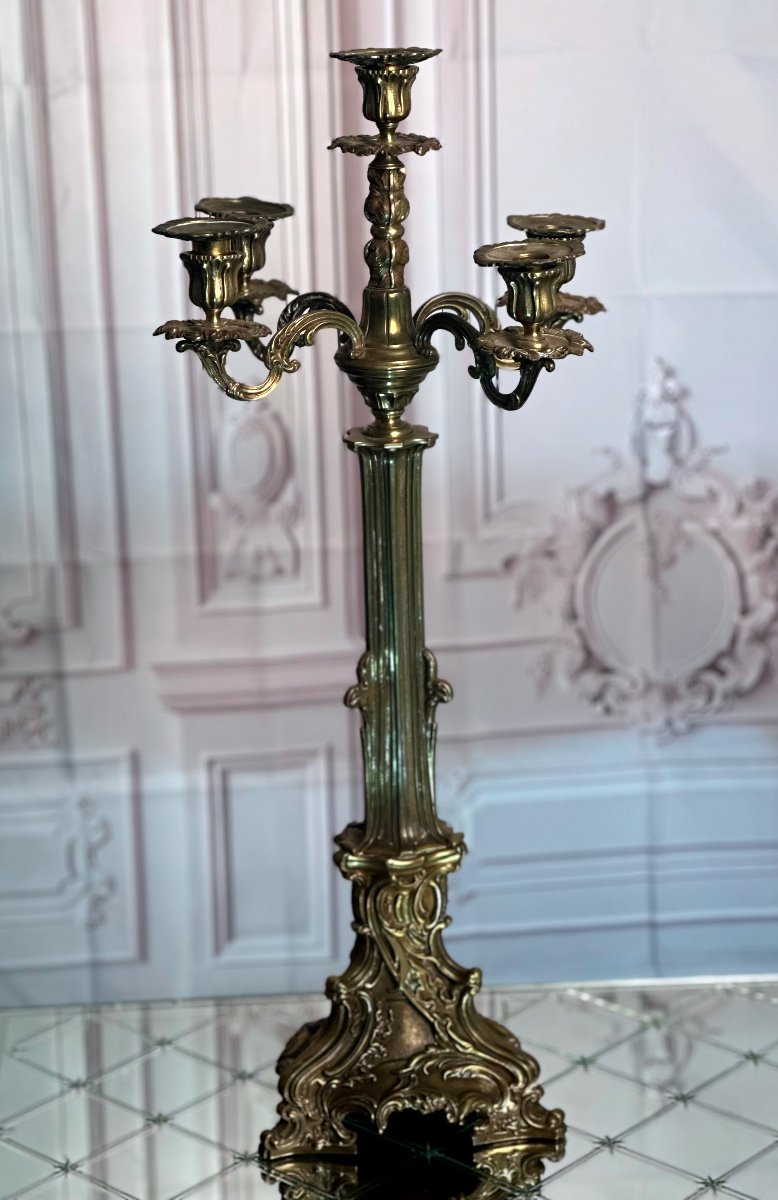 Large Pair Of 19th Century Candelabras-photo-3