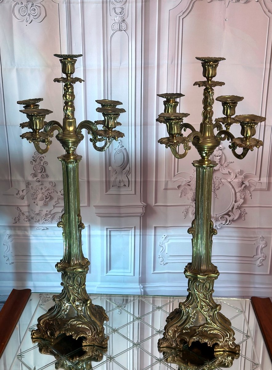 Large Pair Of 19th Century Candelabras