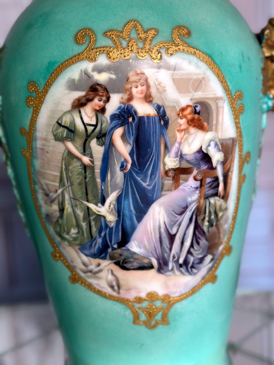  Paires De Vases En Porcelaine  William Guerin  Limoges -photo-3