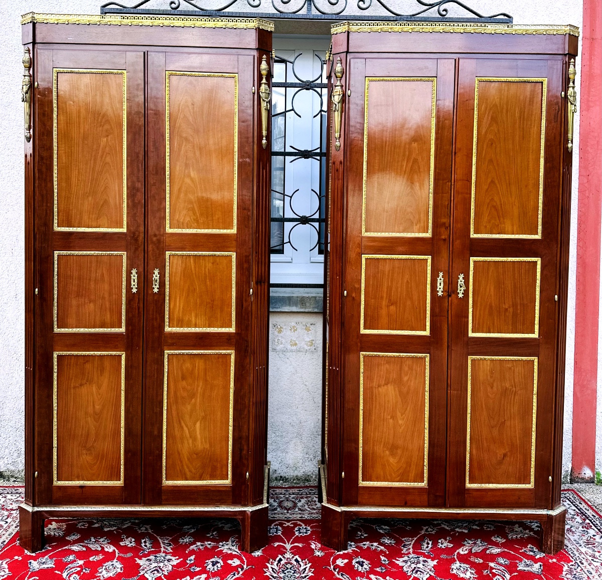  Pair Of Louis XVI Period Two-door Mahogany Wardrobes