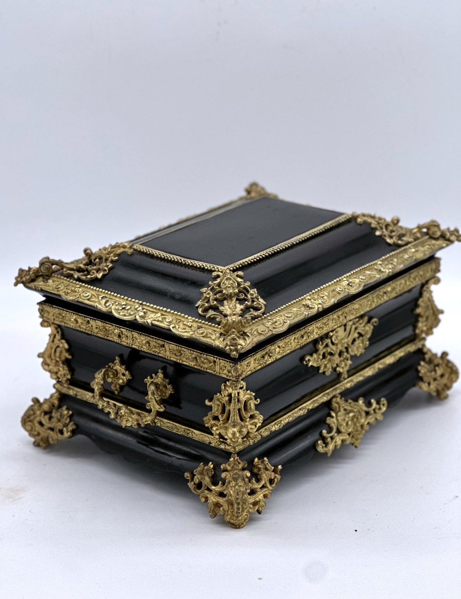  Black And Bronze Boulle Box, Napoleon III Period-photo-2